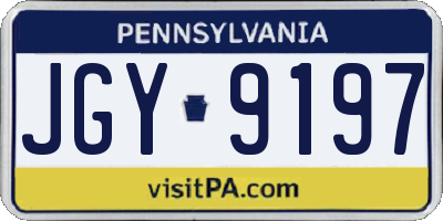 PA license plate JGY9197