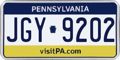 PA license plate JGY9202