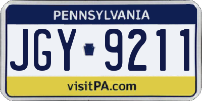 PA license plate JGY9211