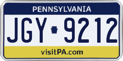PA license plate JGY9212
