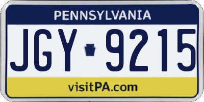 PA license plate JGY9215