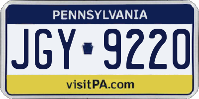 PA license plate JGY9220