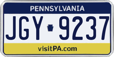 PA license plate JGY9237