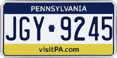 PA license plate JGY9245
