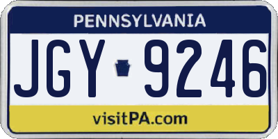 PA license plate JGY9246