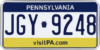 PA license plate JGY9248