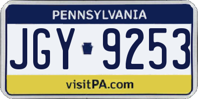 PA license plate JGY9253