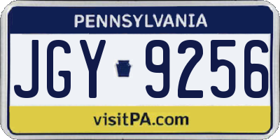 PA license plate JGY9256
