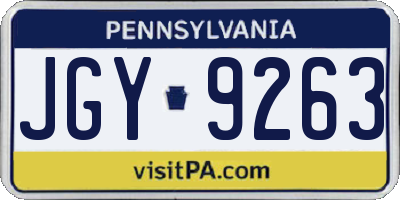 PA license plate JGY9263