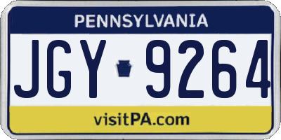 PA license plate JGY9264