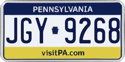 PA license plate JGY9268