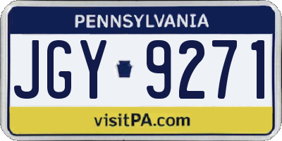 PA license plate JGY9271