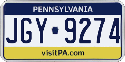 PA license plate JGY9274