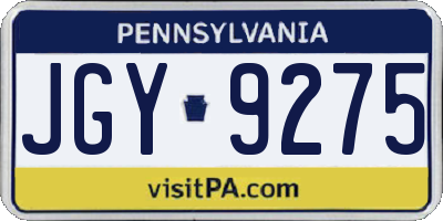PA license plate JGY9275
