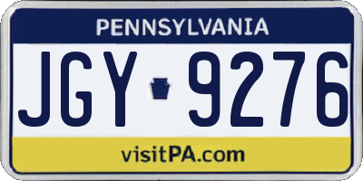 PA license plate JGY9276