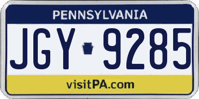 PA license plate JGY9285