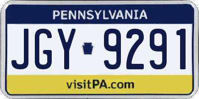 PA license plate JGY9291