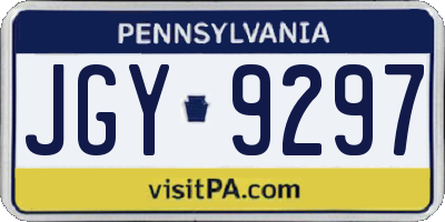 PA license plate JGY9297