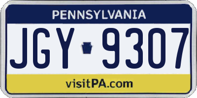 PA license plate JGY9307