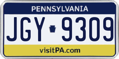 PA license plate JGY9309