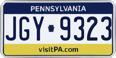 PA license plate JGY9323