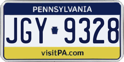 PA license plate JGY9328