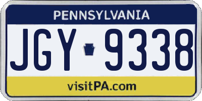 PA license plate JGY9338
