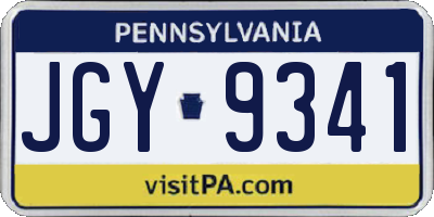 PA license plate JGY9341