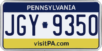 PA license plate JGY9350