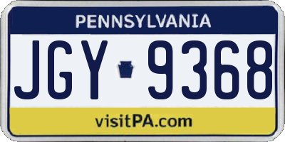 PA license plate JGY9368