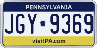 PA license plate JGY9369