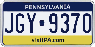 PA license plate JGY9370