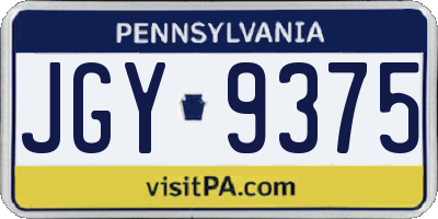 PA license plate JGY9375