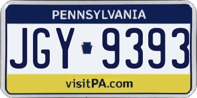 PA license plate JGY9393