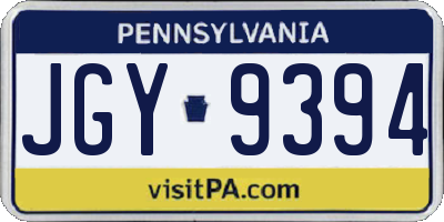 PA license plate JGY9394