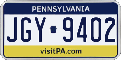 PA license plate JGY9402