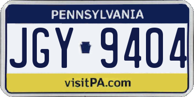 PA license plate JGY9404