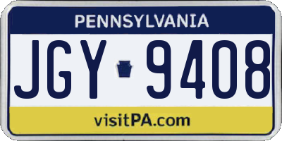 PA license plate JGY9408
