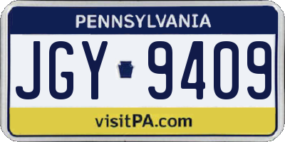 PA license plate JGY9409