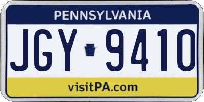 PA license plate JGY9410