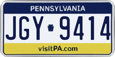PA license plate JGY9414