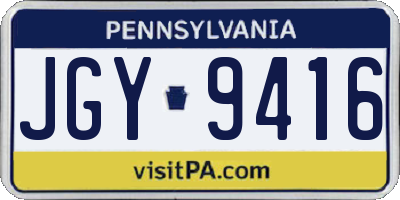 PA license plate JGY9416