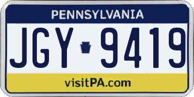 PA license plate JGY9419