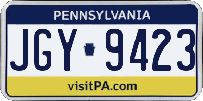 PA license plate JGY9423