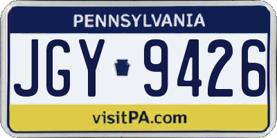 PA license plate JGY9426
