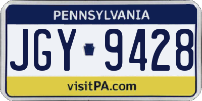 PA license plate JGY9428