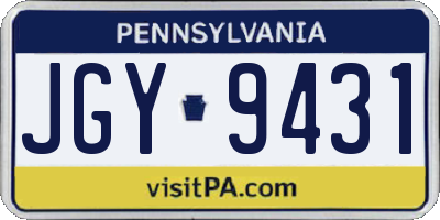 PA license plate JGY9431