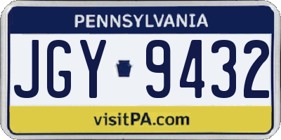 PA license plate JGY9432