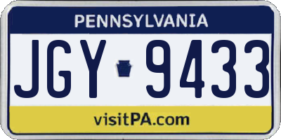 PA license plate JGY9433