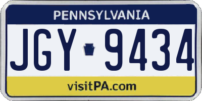 PA license plate JGY9434